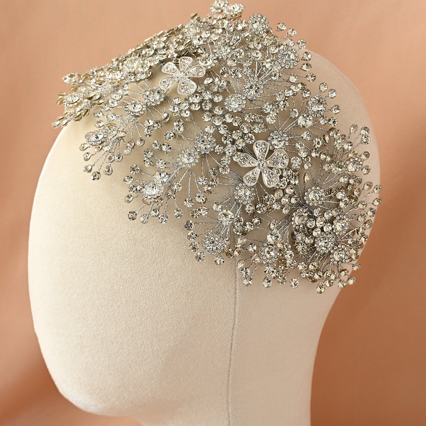Bridella BHP240-S Silver Rhinestone Headband