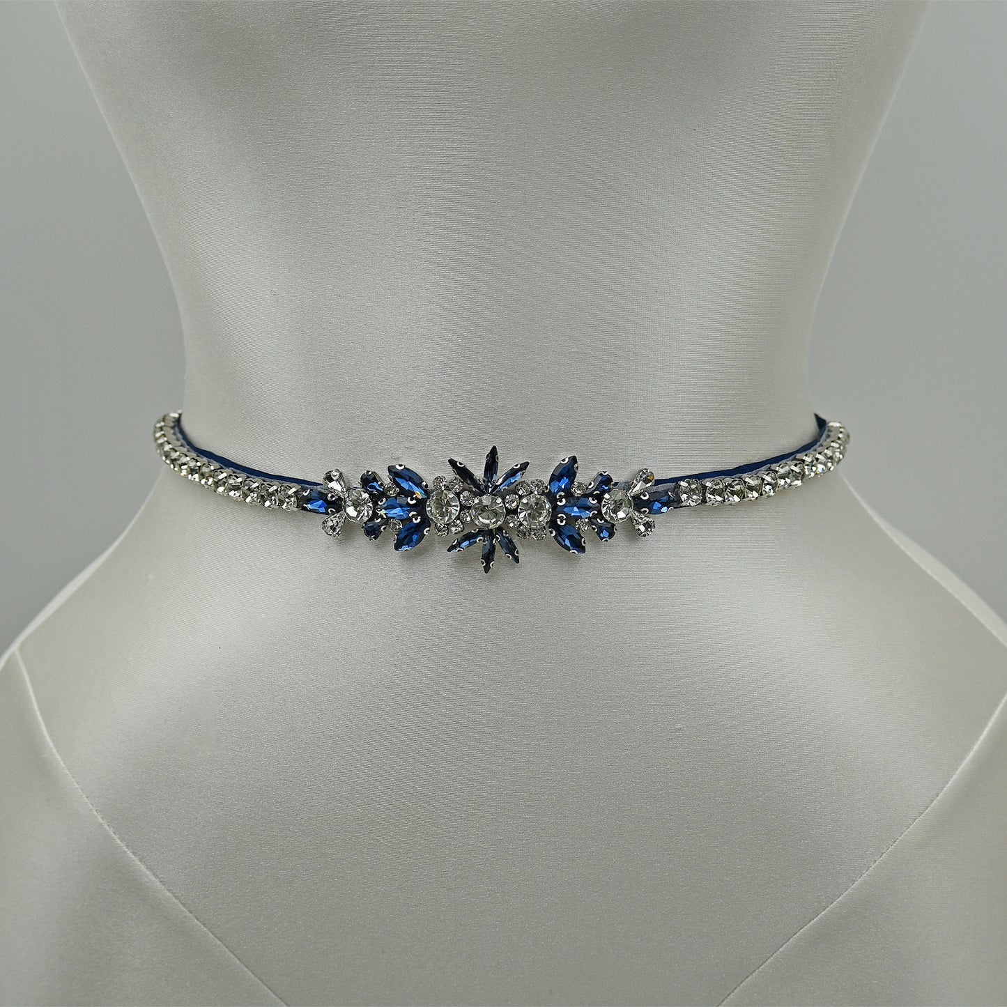 Bridella BS166ML-Navy Blue Rhinestone Belt