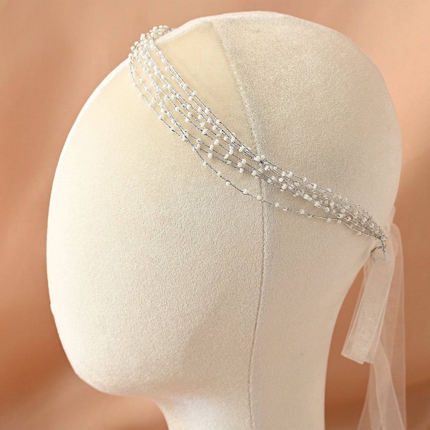 Bridella BHP28-S Silver Bead Headband