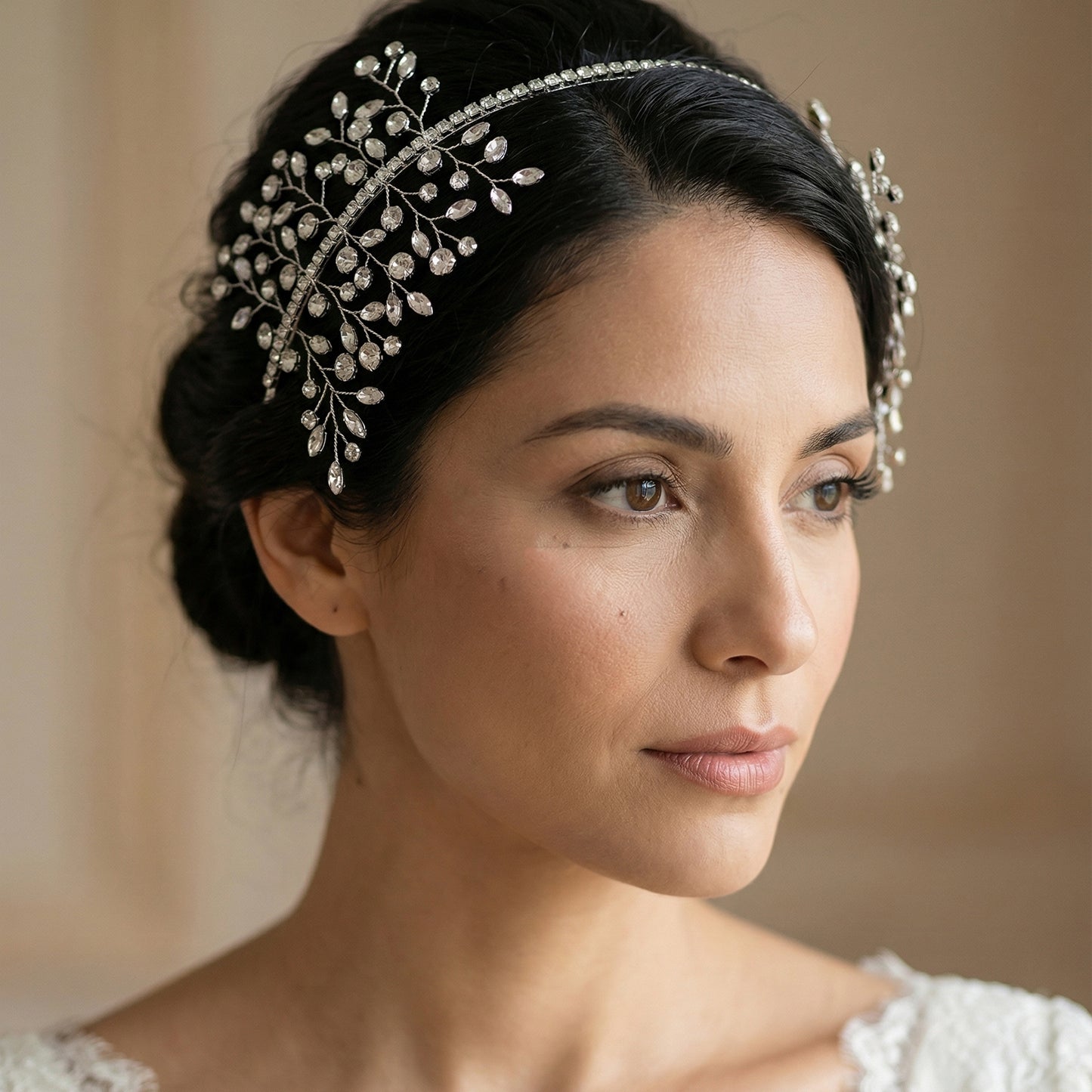 Bridella BHP534-S Silver Rhinestone Tiara