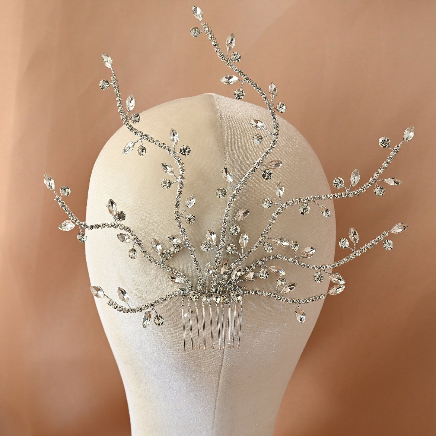 Bridella BHP481-S Silver Rhinestone Tiara