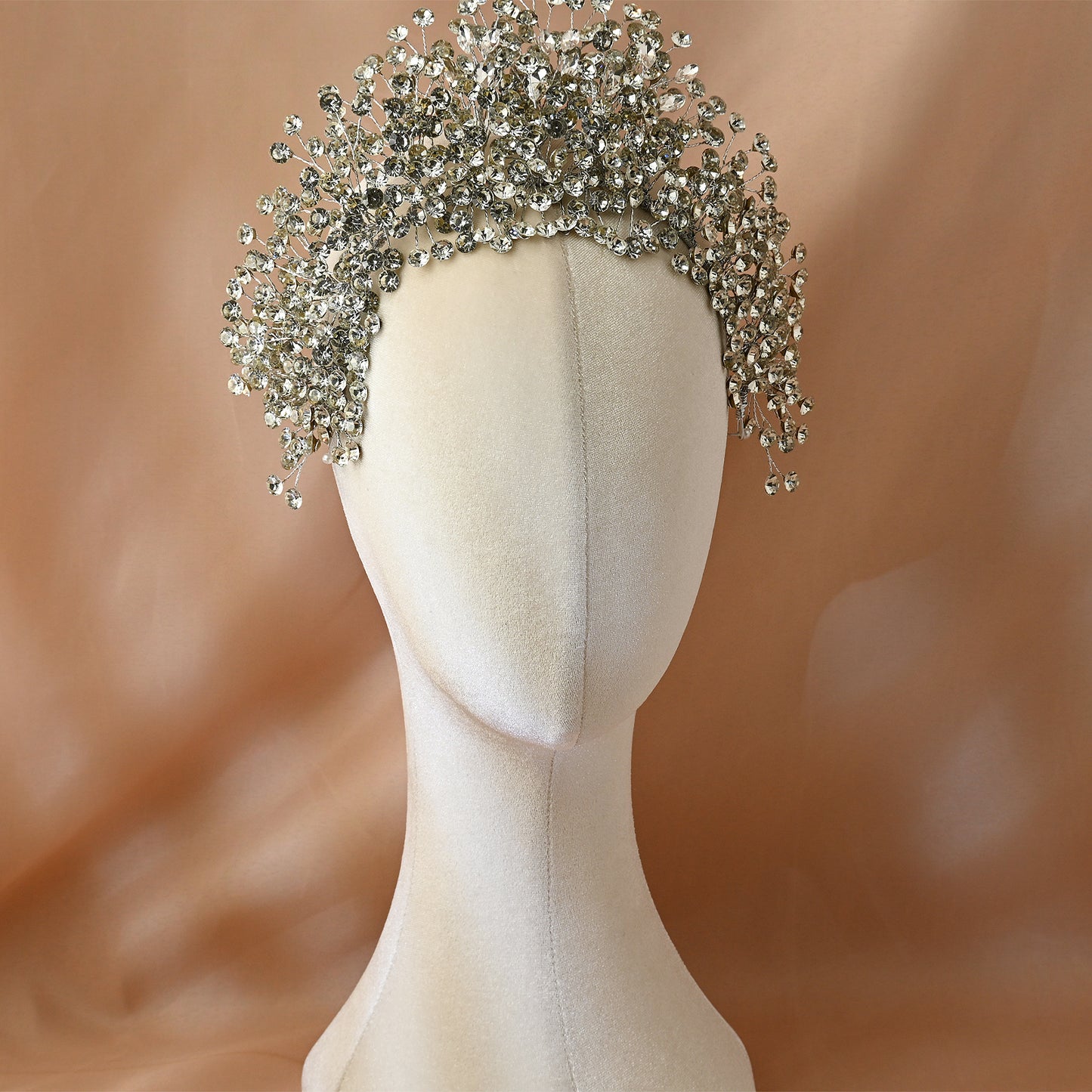 Bridella BHP376-S Silver Rhinestone Crown