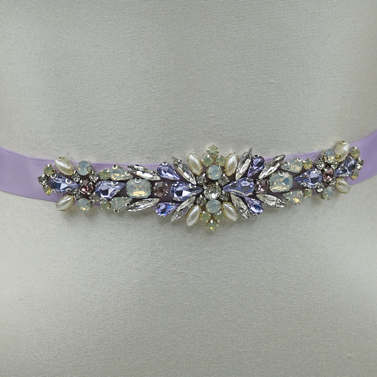 Bridella BS451L Lavender Rhinestone Belt