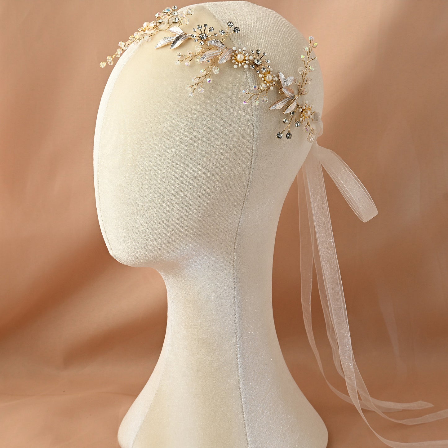 Bridella BHP294-headband Gold Rhinestone Headband