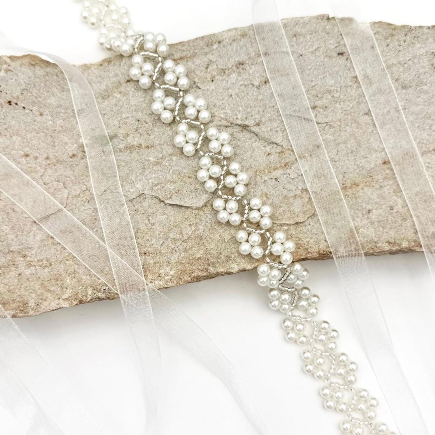 BS147 ivory pearl belt