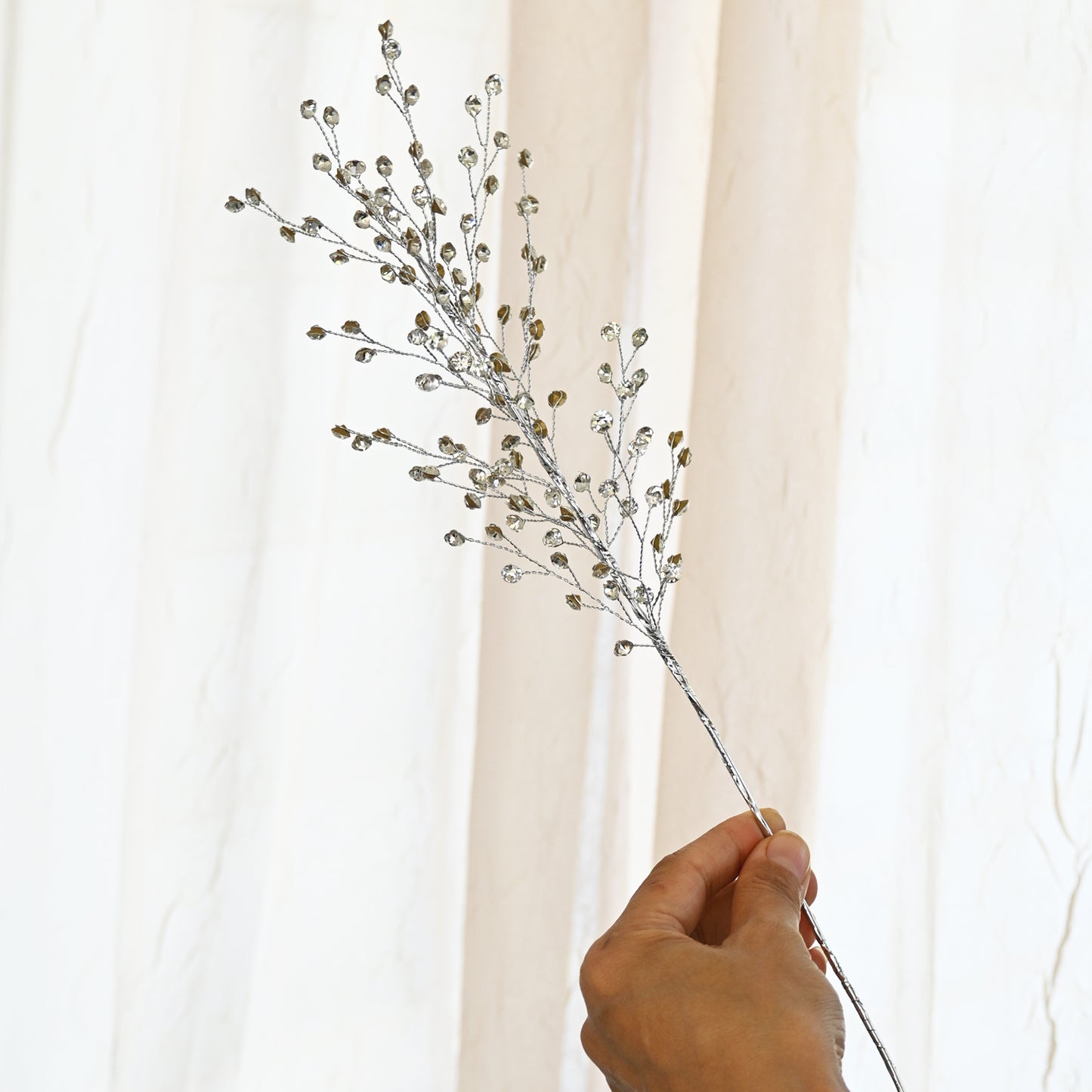 Handmade Crystal Bead Artificial Berry Branches, Multi-Color Rhinestone Wire Floral Picks k112