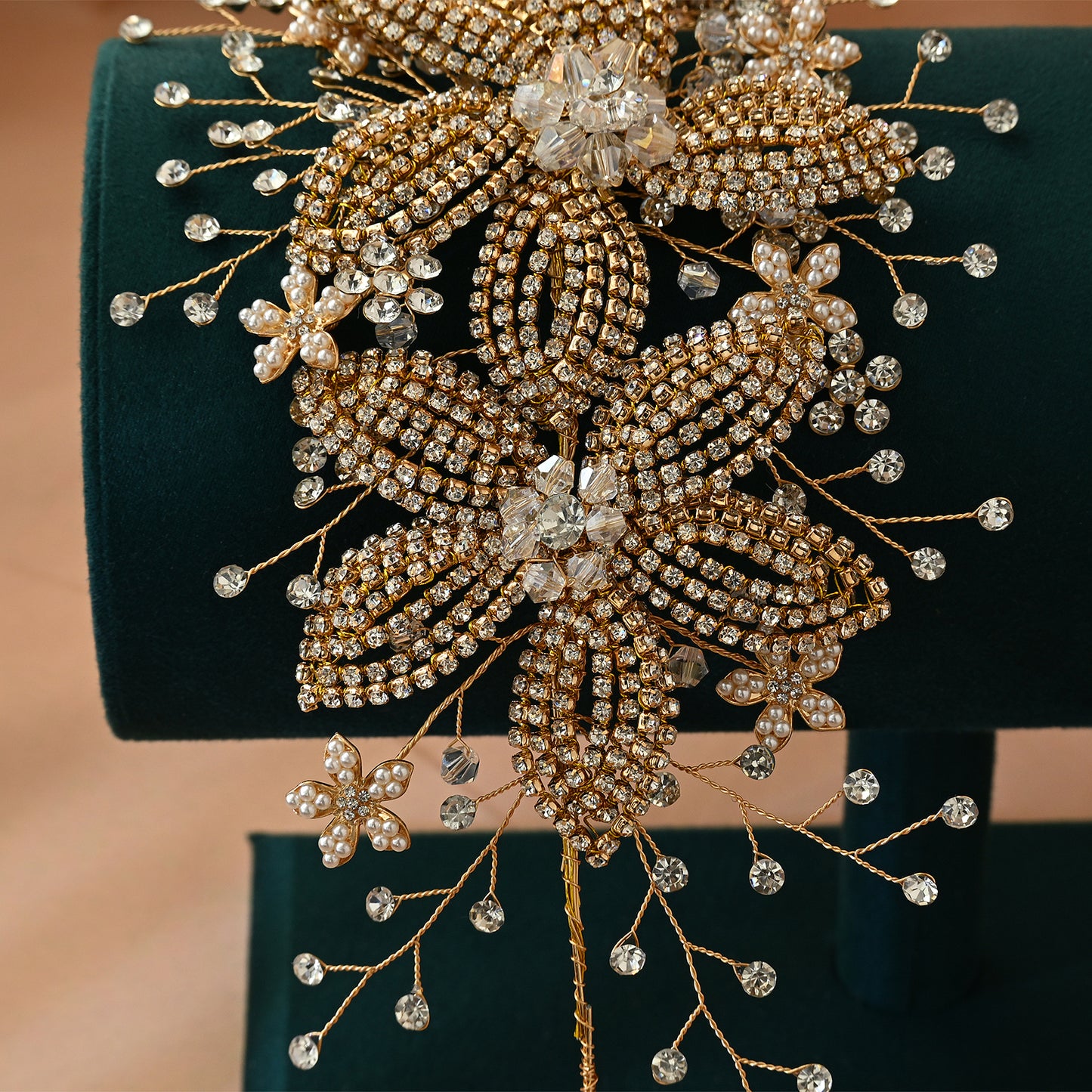 Bridella BHP252-G Gold Rhinestone & Crystal Tiara