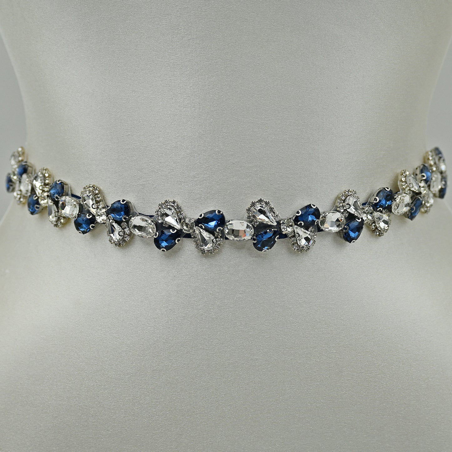 Bridella BS212ML-Navy Blue Navy Rhinestone Belt