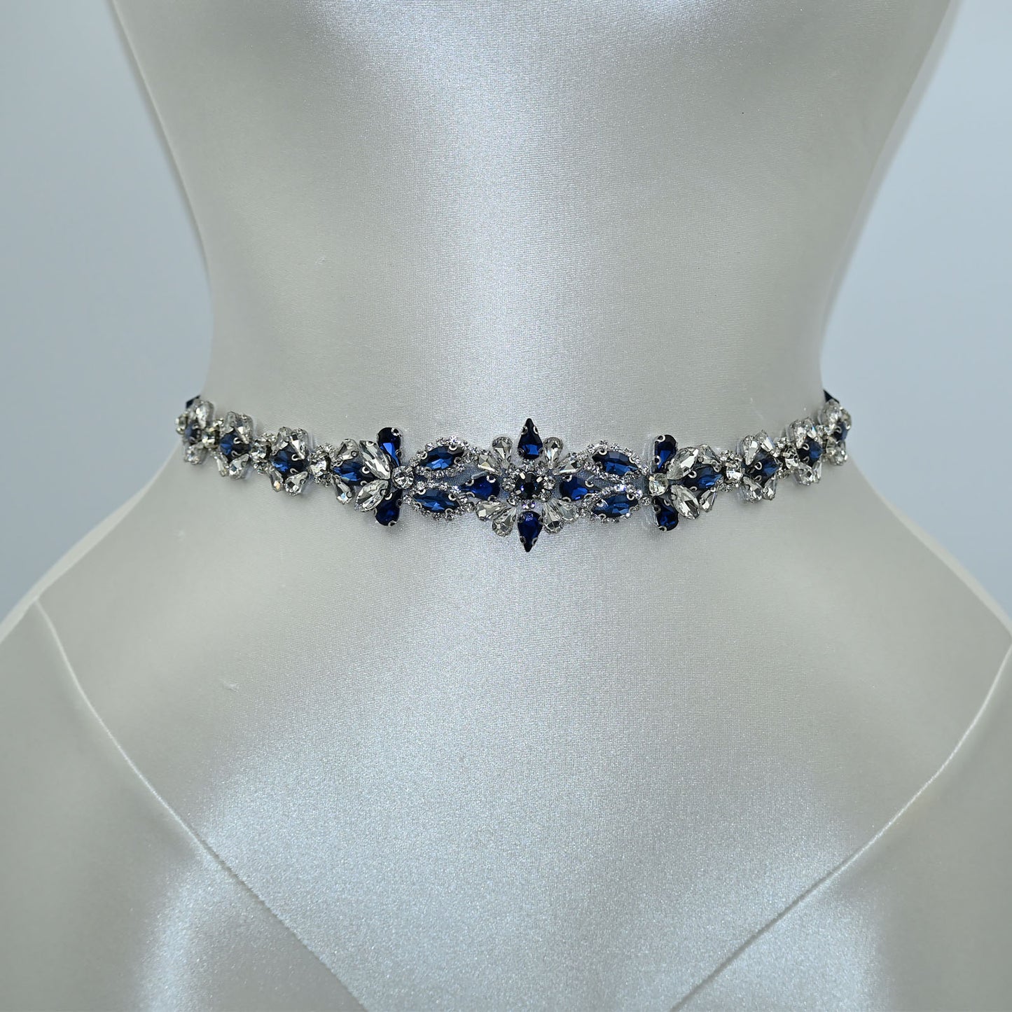 Bridella BS167ML-Navy Blue Blue Rhinestone Belt