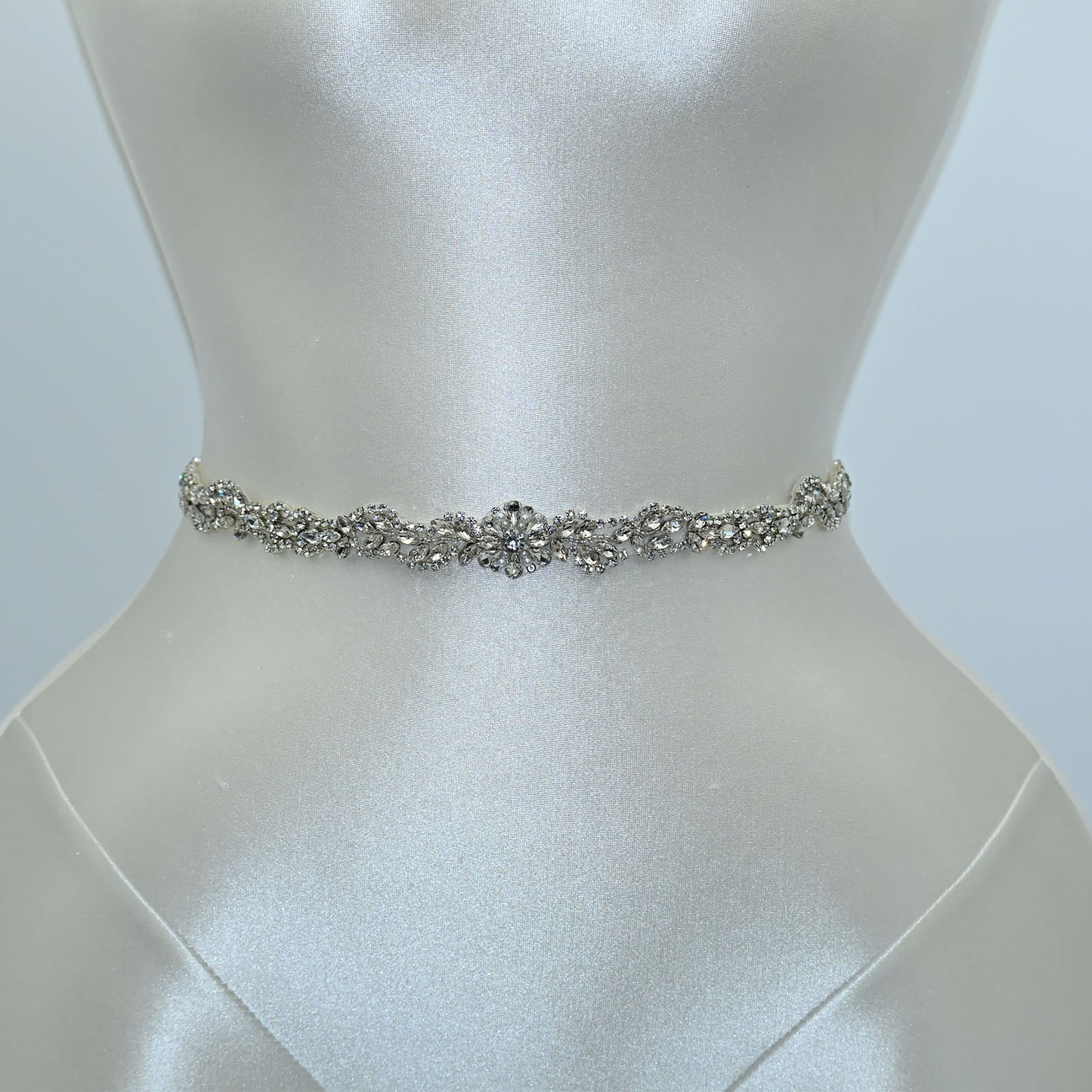 Bridella BS32 Off White Rhinestone Belt