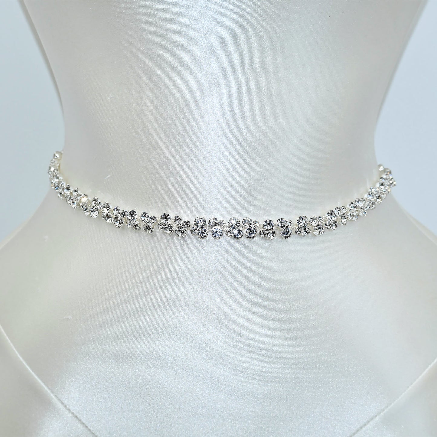 Silver Rhinestone Bridal Dress Chain Belt for Wedding - Bridella BS308