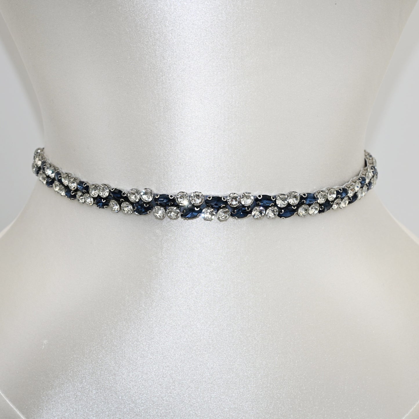 Navy Rhinestone Bridal Belt Wedding Sash – Bridella BS07ML