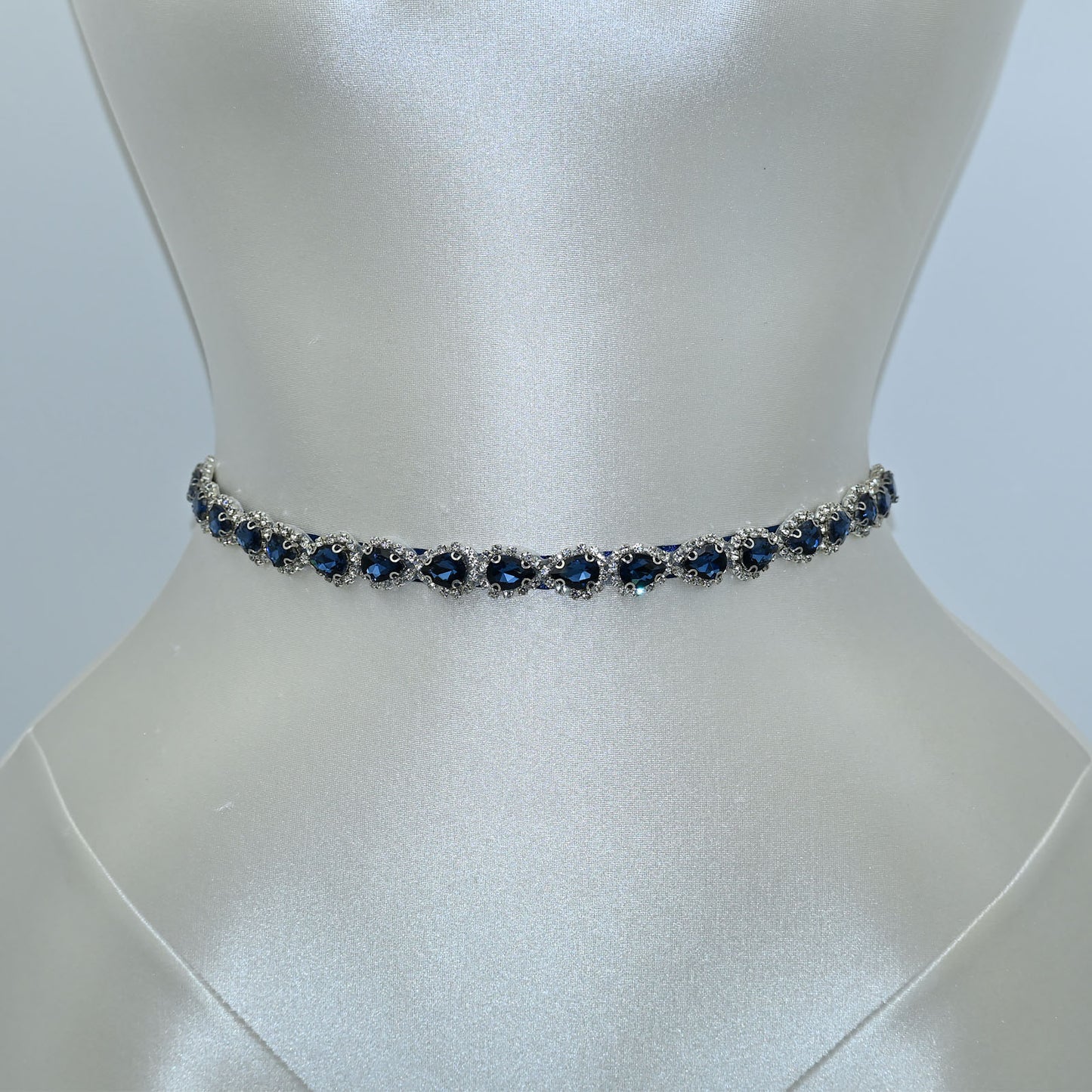 Bridella BS190ML-Navy Blue Blue Rhinestone Belt
