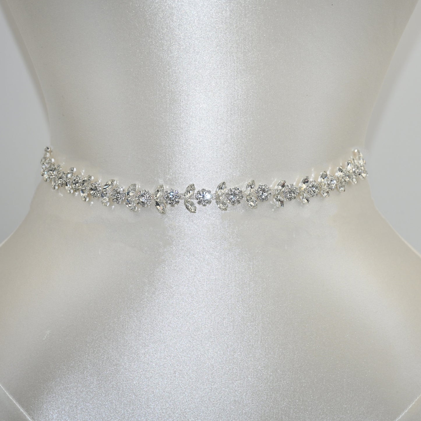 Bridella BS440 Off White Rhinestone Belt