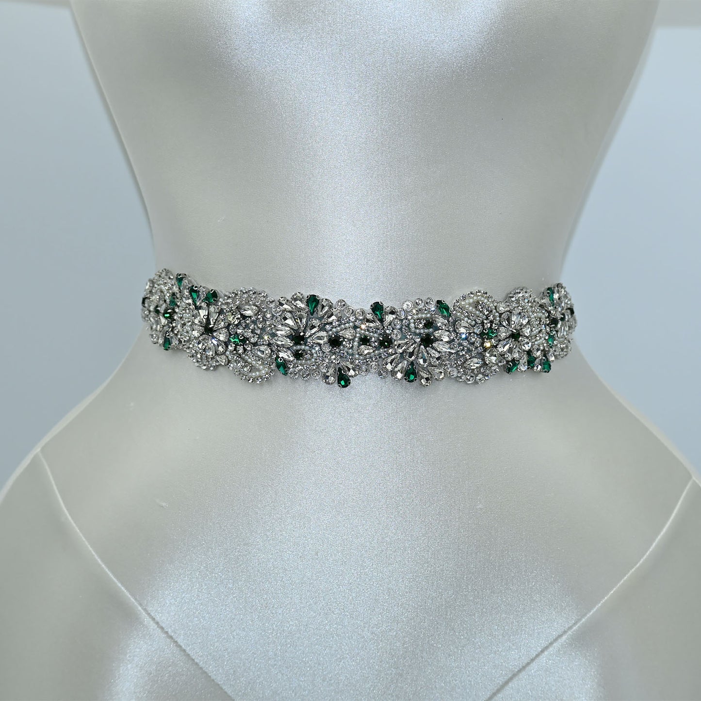 Bridella BS120KL Green Rhinestone Belt