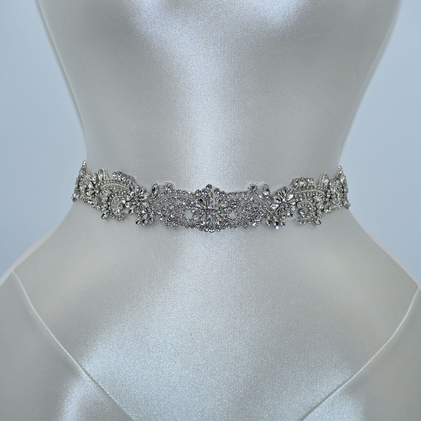 Bridella BS106 Ivory Rhinestone Belt