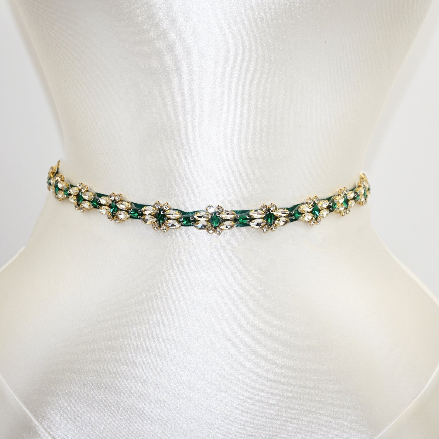 Green Rhinestone Bridal Belt Wedding Sash – Bridella BS333GKL
