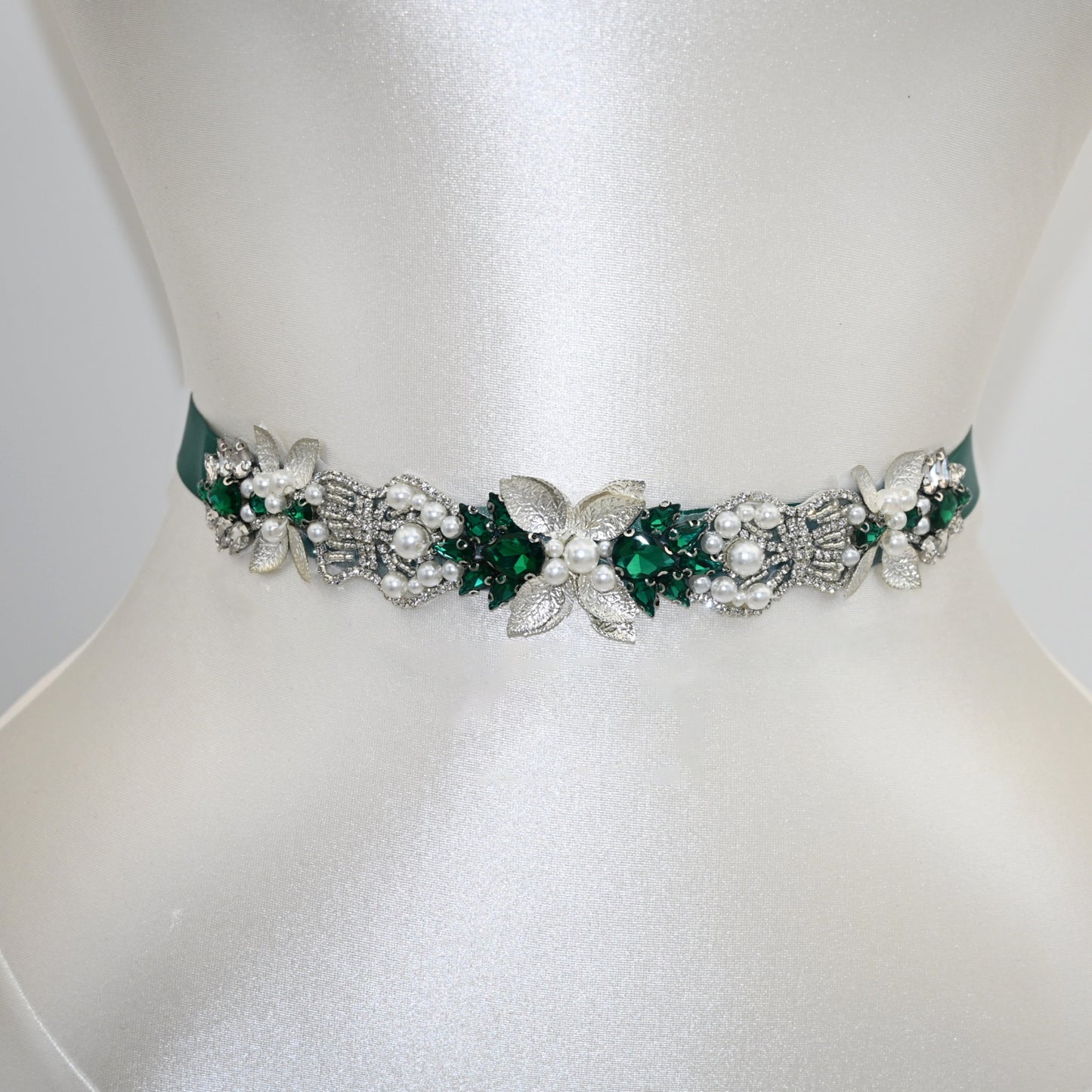 Green Rhinestone Bridal Belt Wedding Sash – Bridella BS65KL