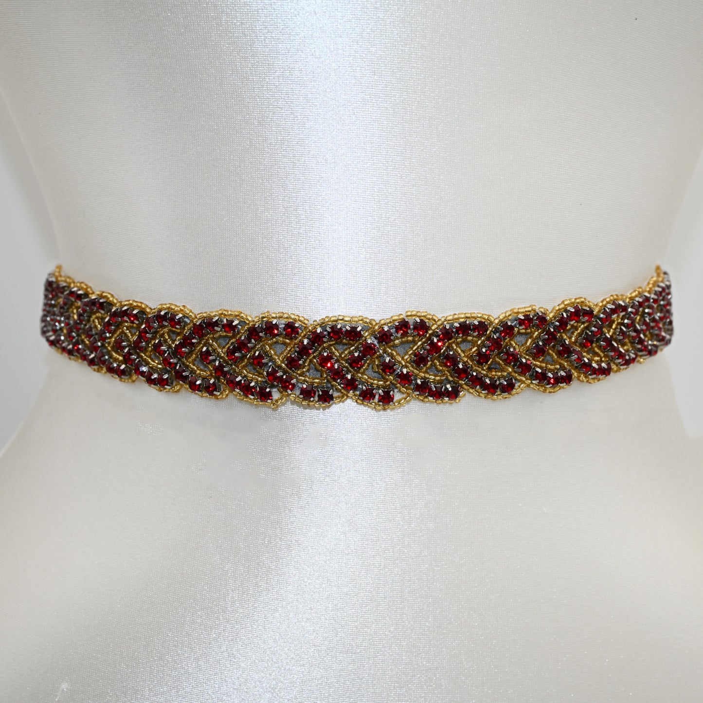 Bridella BS216 Golden red Rhinestone Belt Wedding Belt for Bride