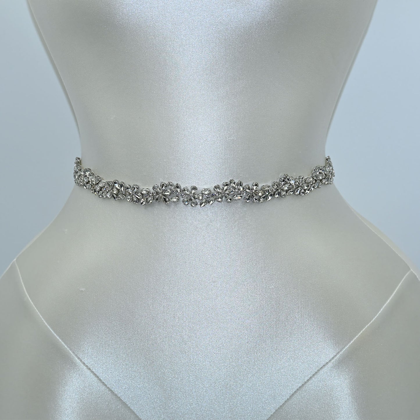 Bridella BS37 Off White Rhinestone Belt