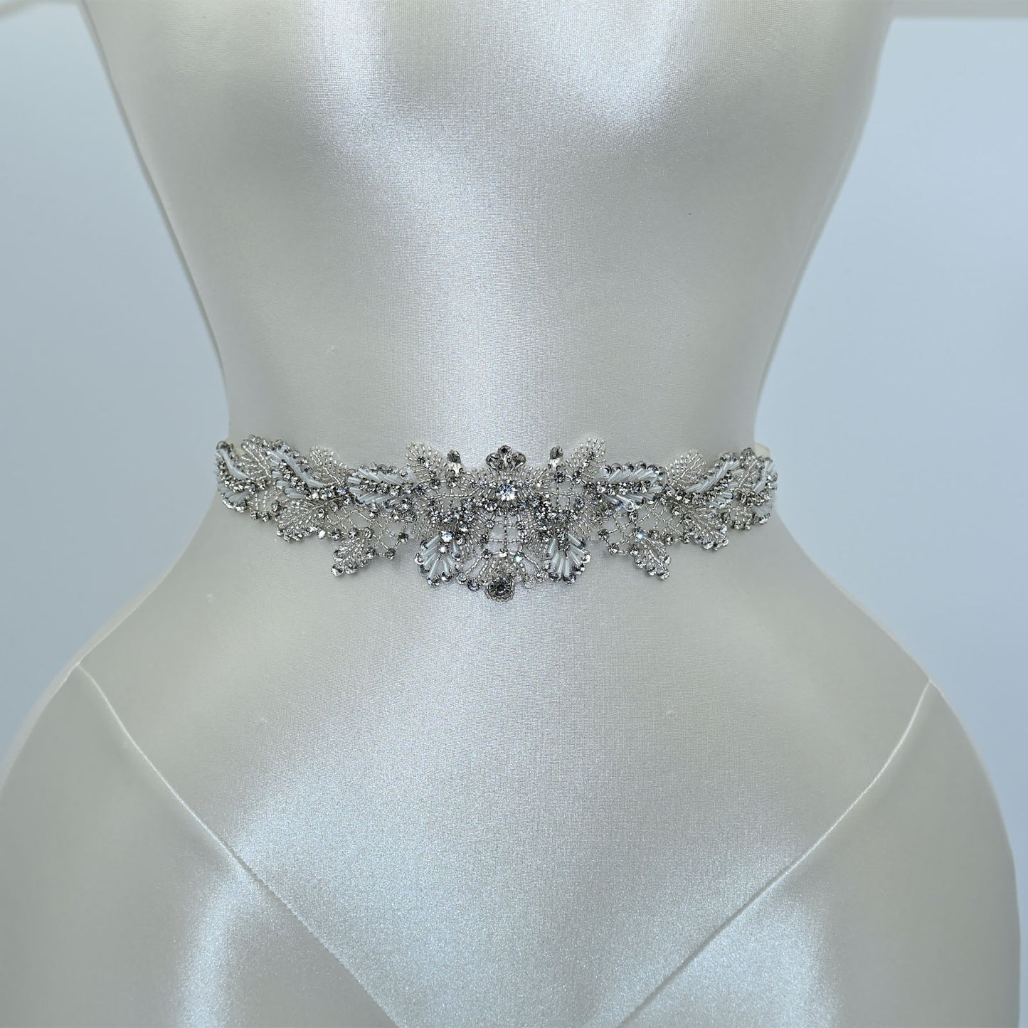 Bridella BS110 Off White Rhinestone Belt