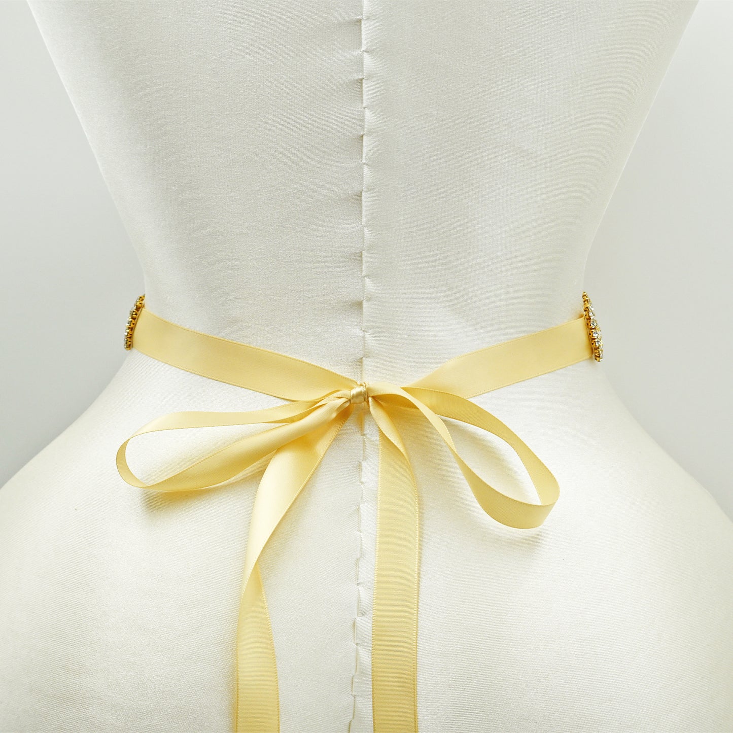 Champagne Rhinestone & Pearl Bridal Dress Belt for Wedding - Bridella BS161-G