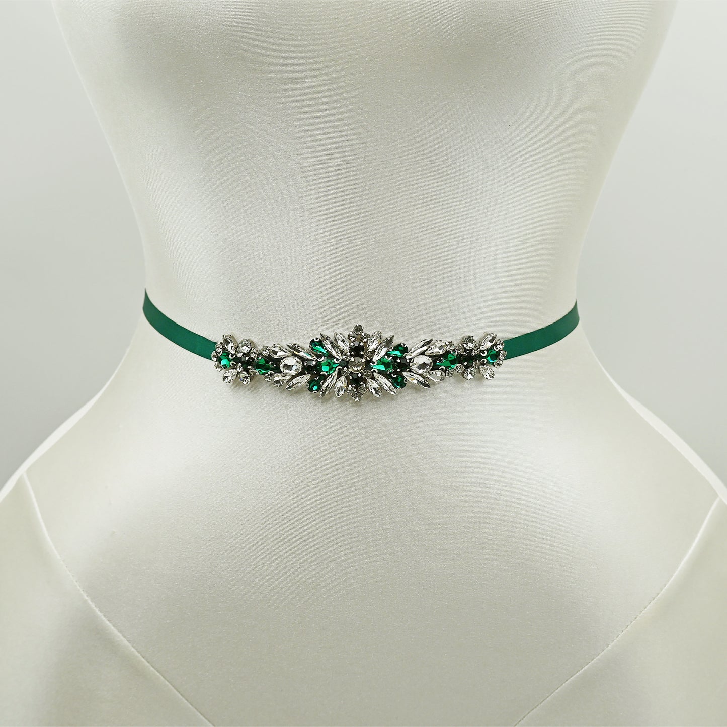Green Rhinestone Bridal Belt Sash for Wedding - Bridella BS160KL