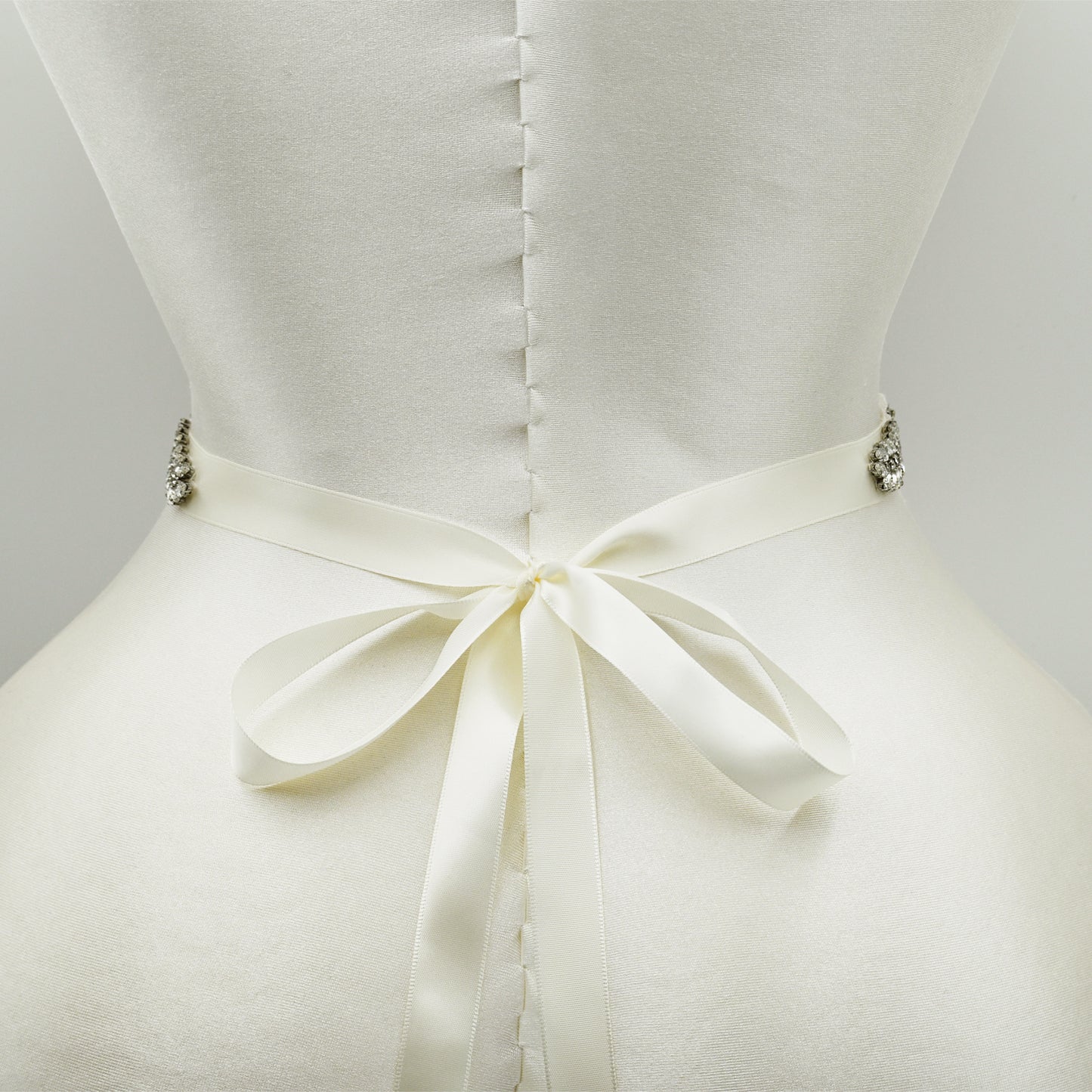 Off White Rhinestone Pearl Bridal Belt Wedding Sash - Bridella BS83