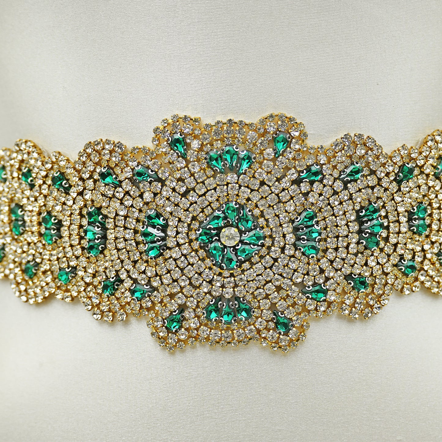 Green Rhinestone Bridal Belt Wedding - Bridella BS88GKL