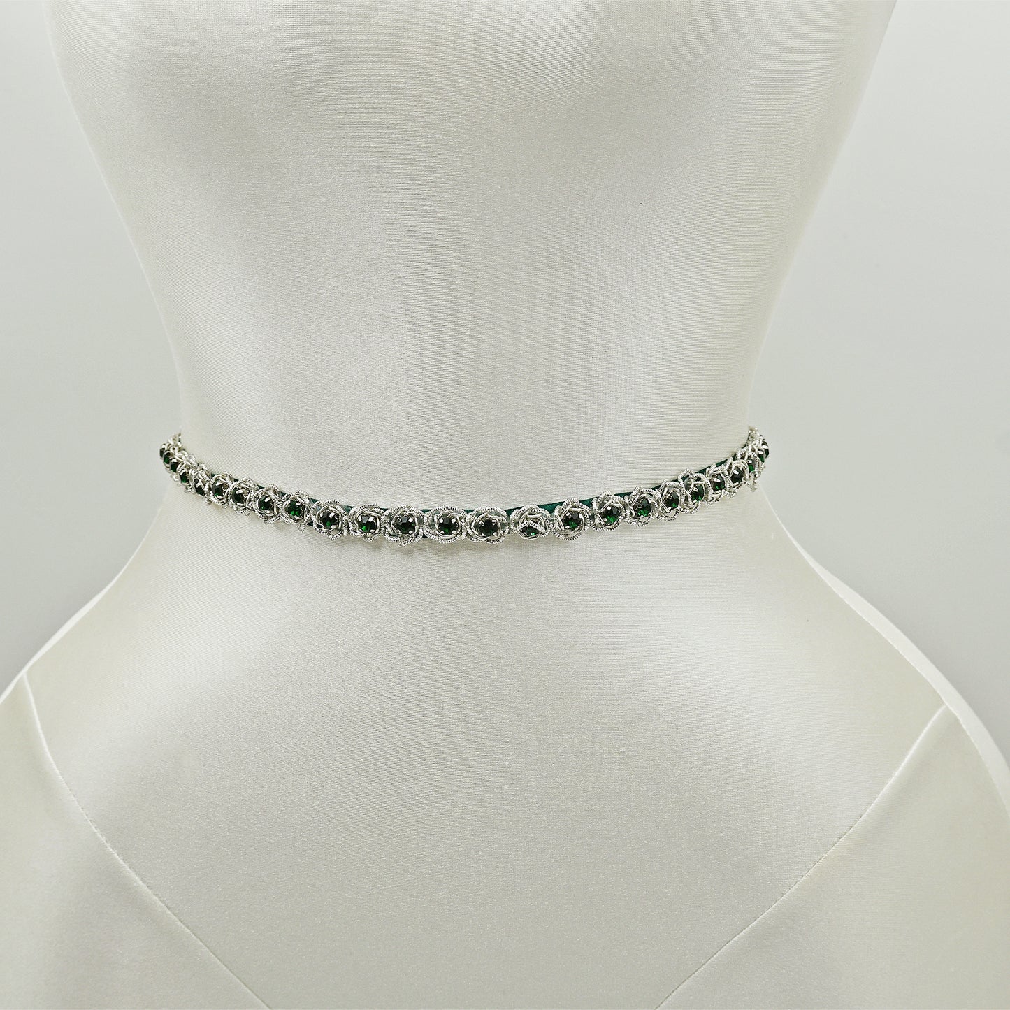 Green Rhinestone Bridal Belt Sash for Wedding - Bridella BS143KL