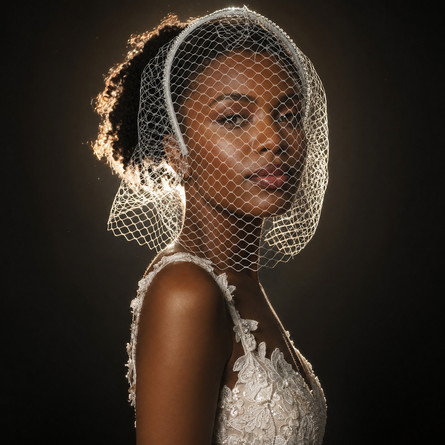 Vintage Birdcage Bridal Veil Wedding Headband Veil - Bridella BMA49-W