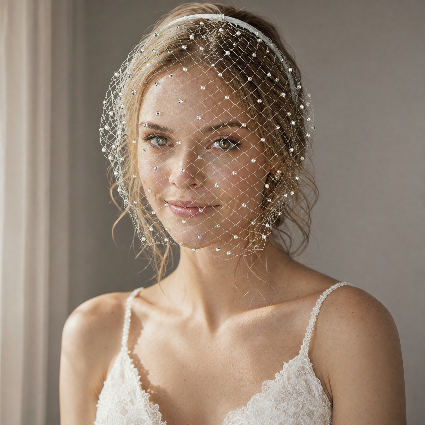 Sparkling Rhinestone Birdcage Bridal Veil Wedding - Bridella BMA16-M