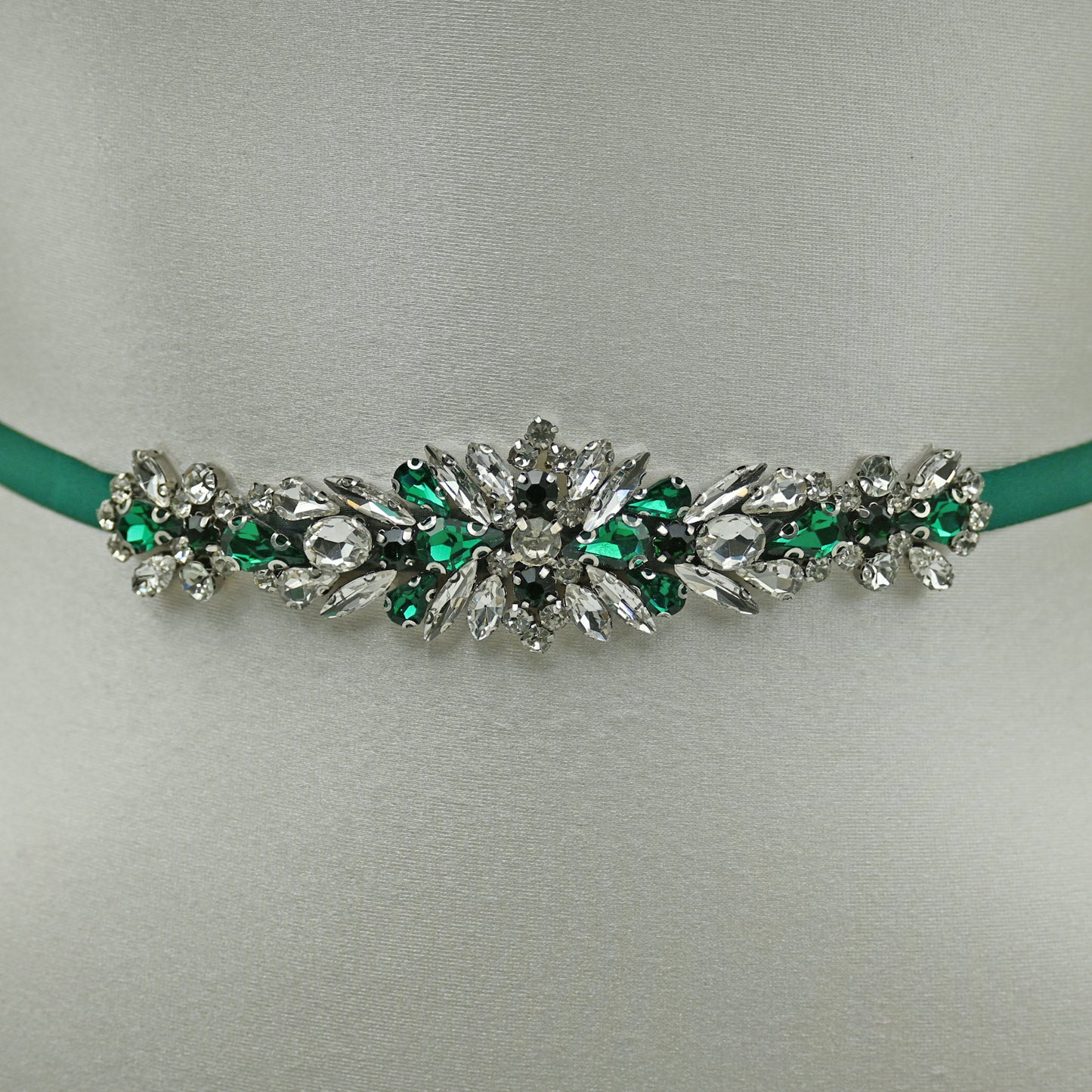 Bridella BS160KL Green Rhinestone Belt
