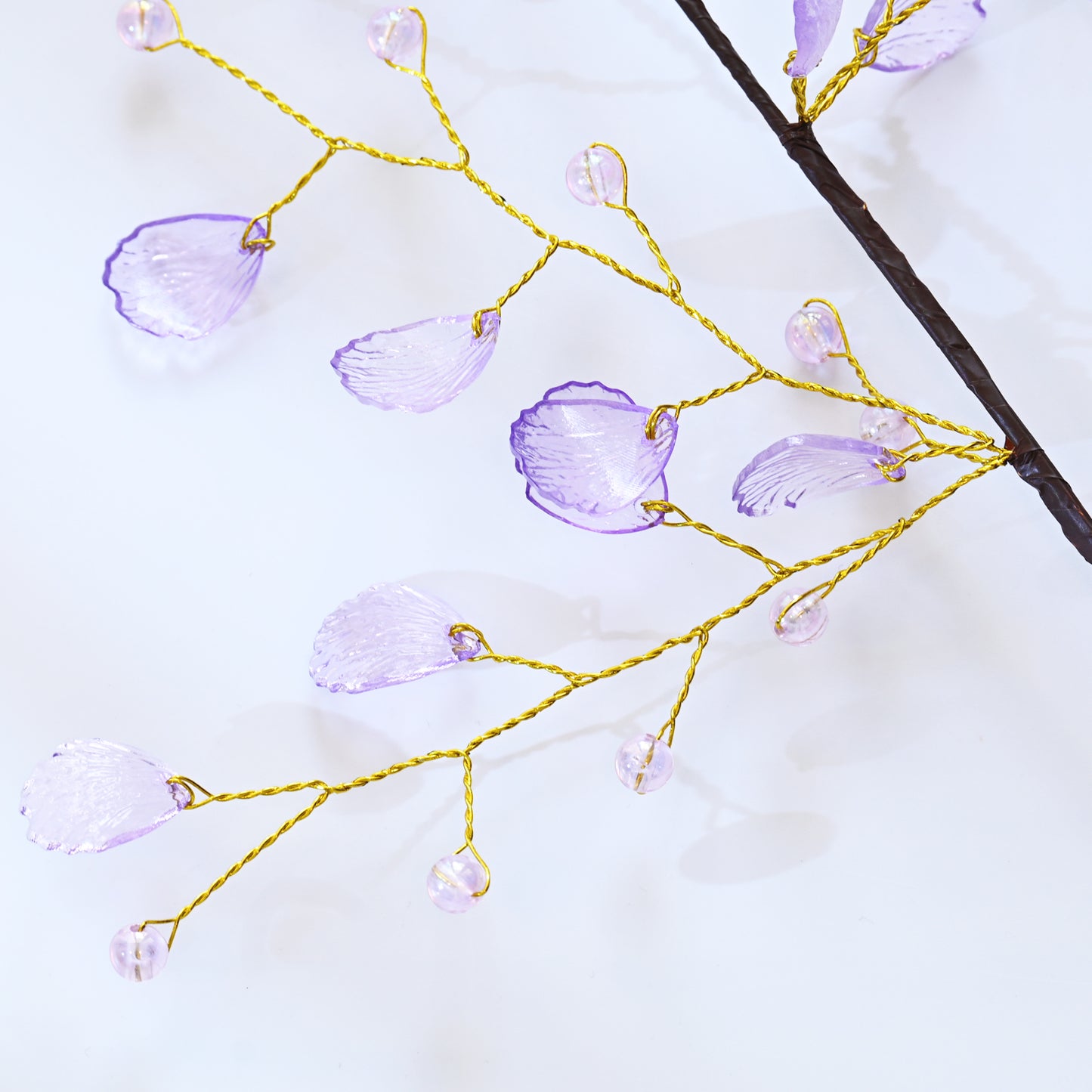 Handmade Crystal Bead Ginkgo Leaf Artificial Flower Stems K107