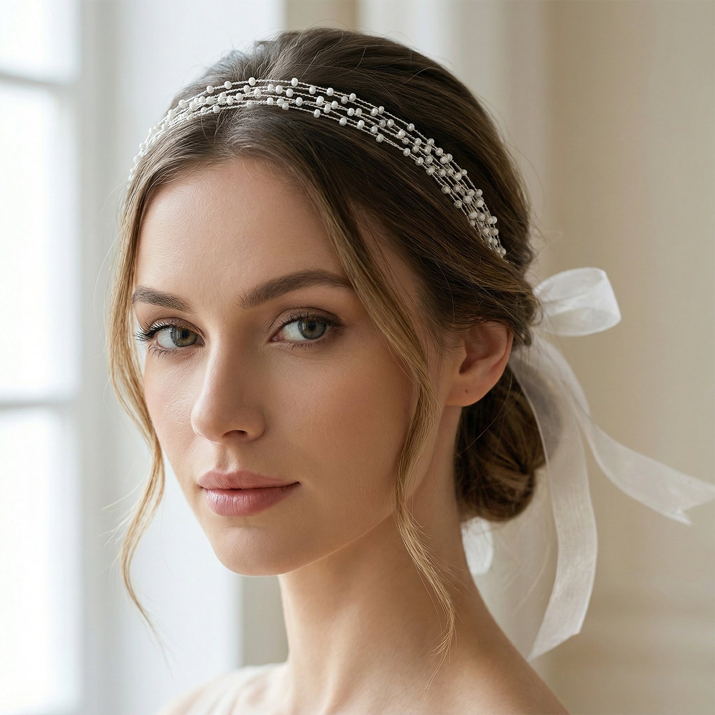 Bridella BHP28-G Gold Bead Headband