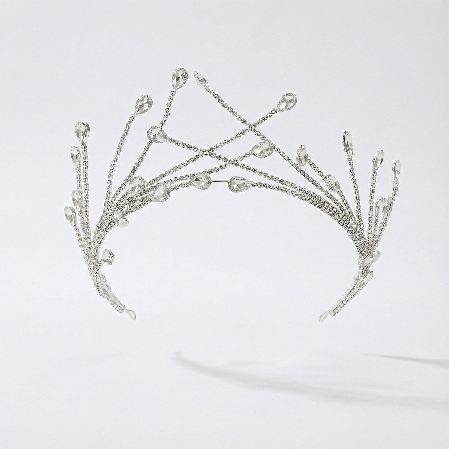 Bridella BHP497-S Silver Rhinestone Crown