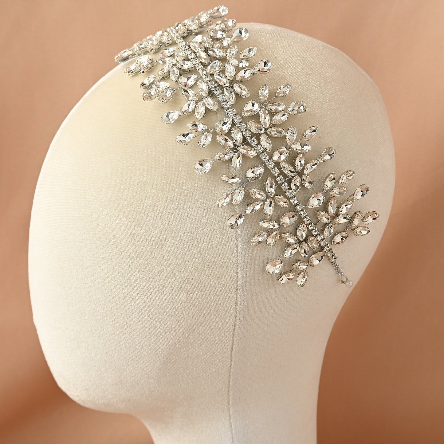 Bridella BHP404-S Silver Rhinestone Crown