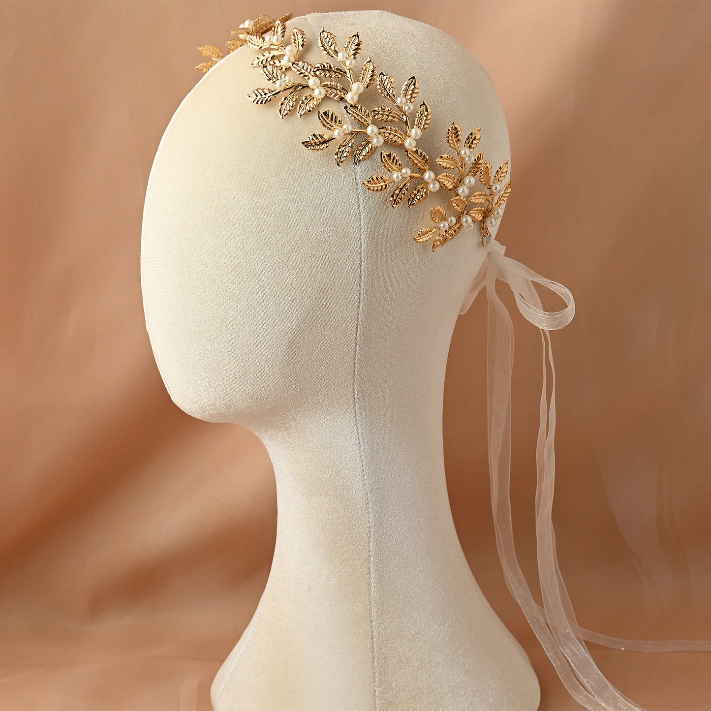 Bridella BHP353 Gold Pearl & Alloy Headband