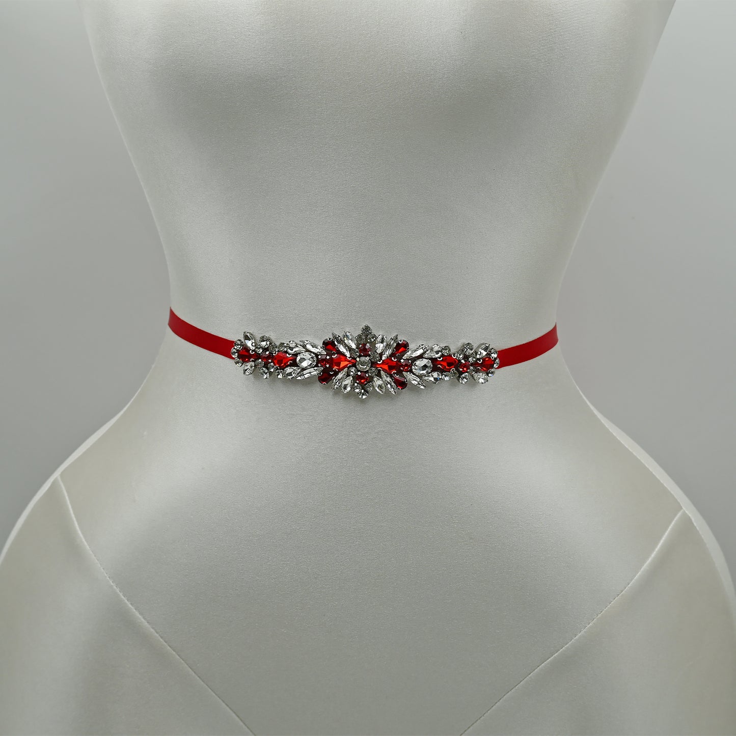 Bridella BS160R Red Rhinestone Belt