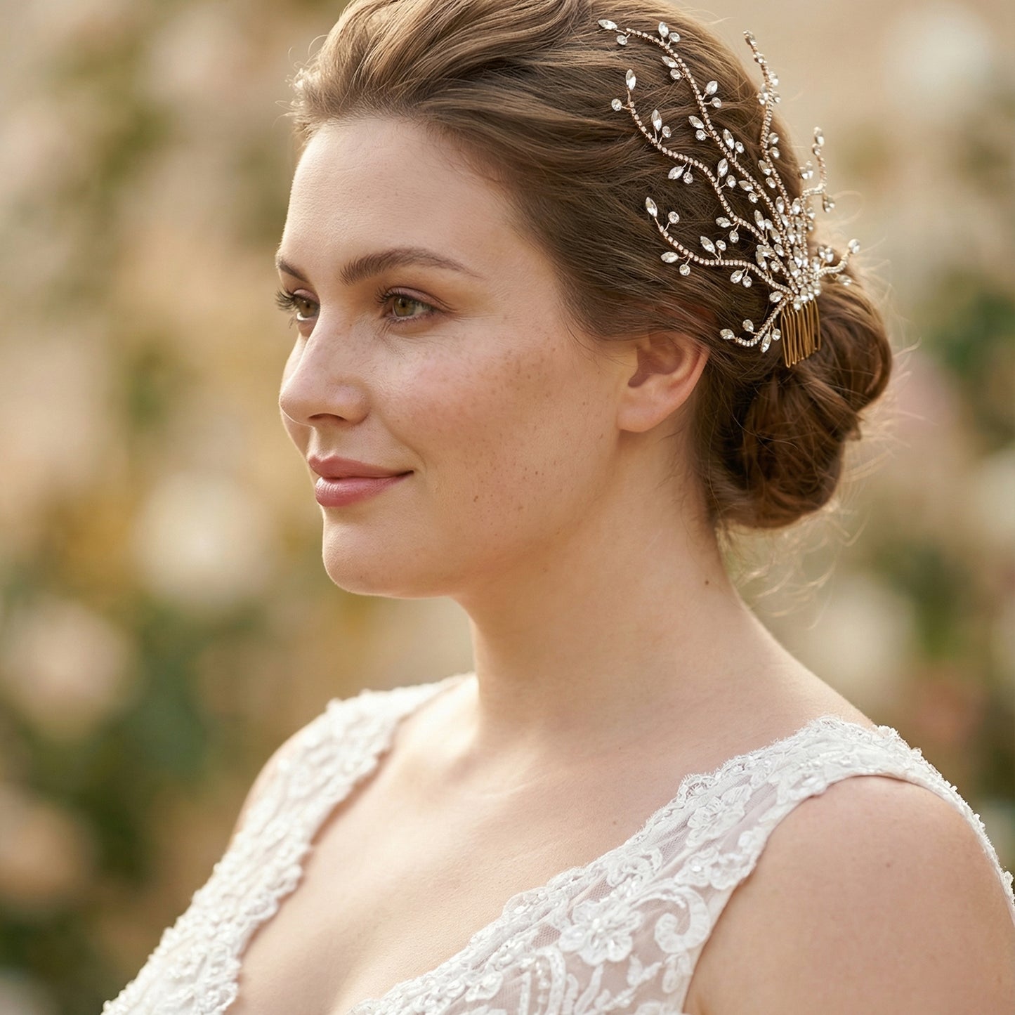 Bridella BHP481-G Gold Rhinestone Tiara