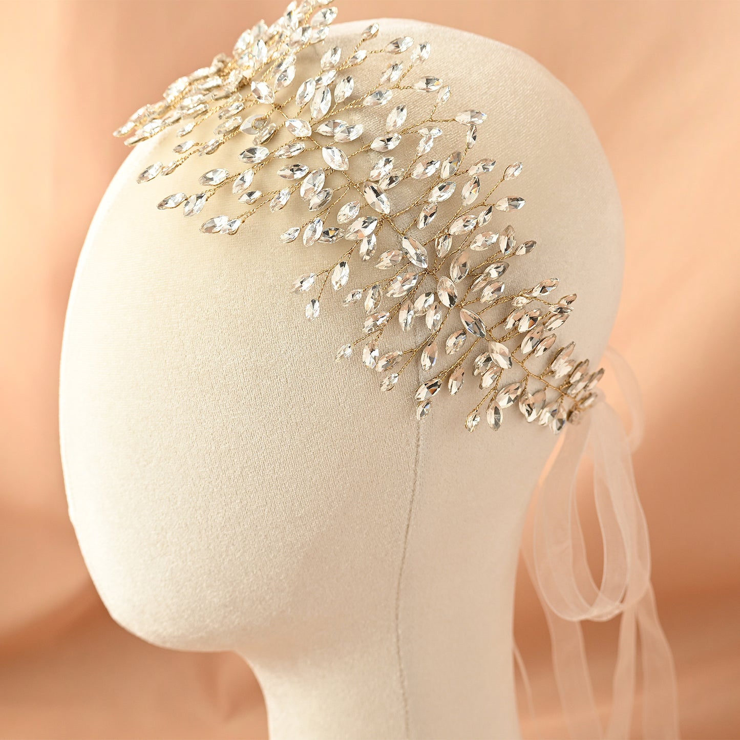 Gold Rhinestone Headband for Wedding - Bridella BHP237-G