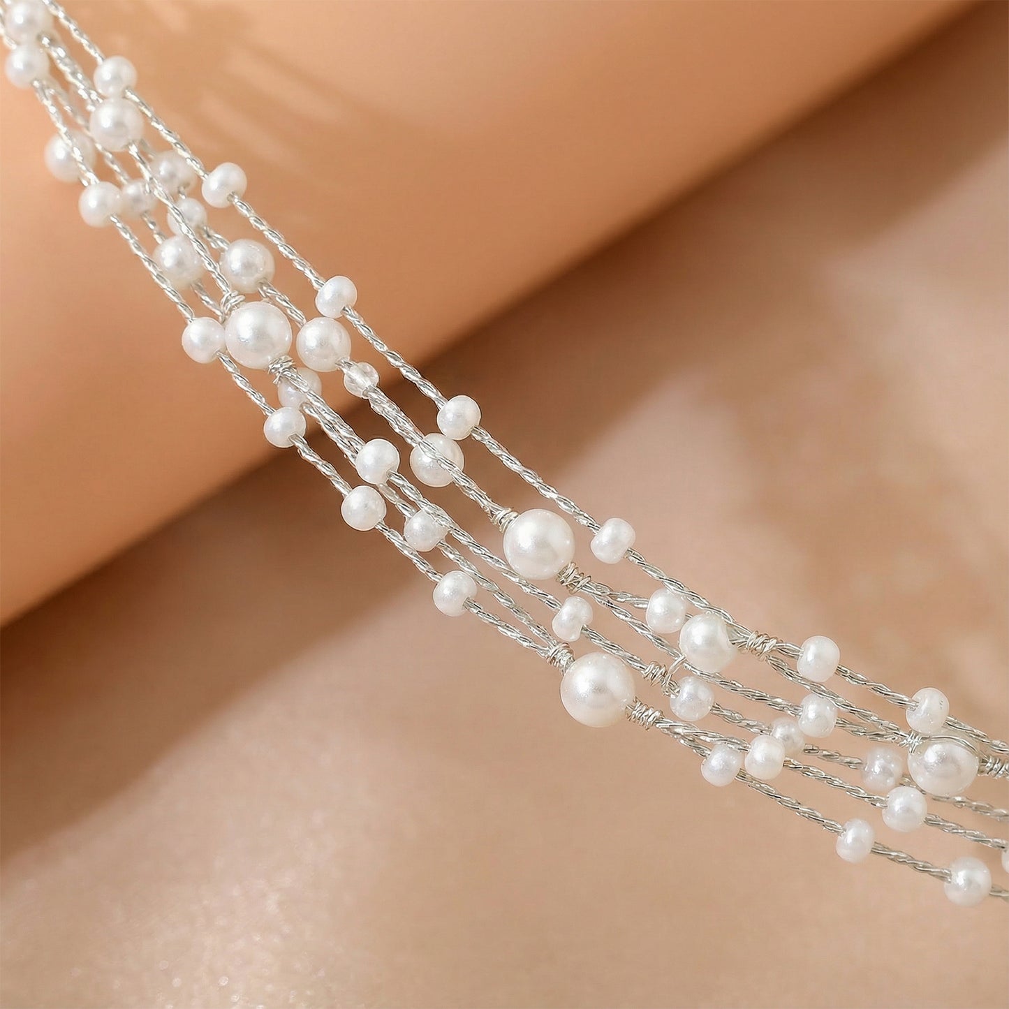 Bridella BHP28-S Silver Bead Headband