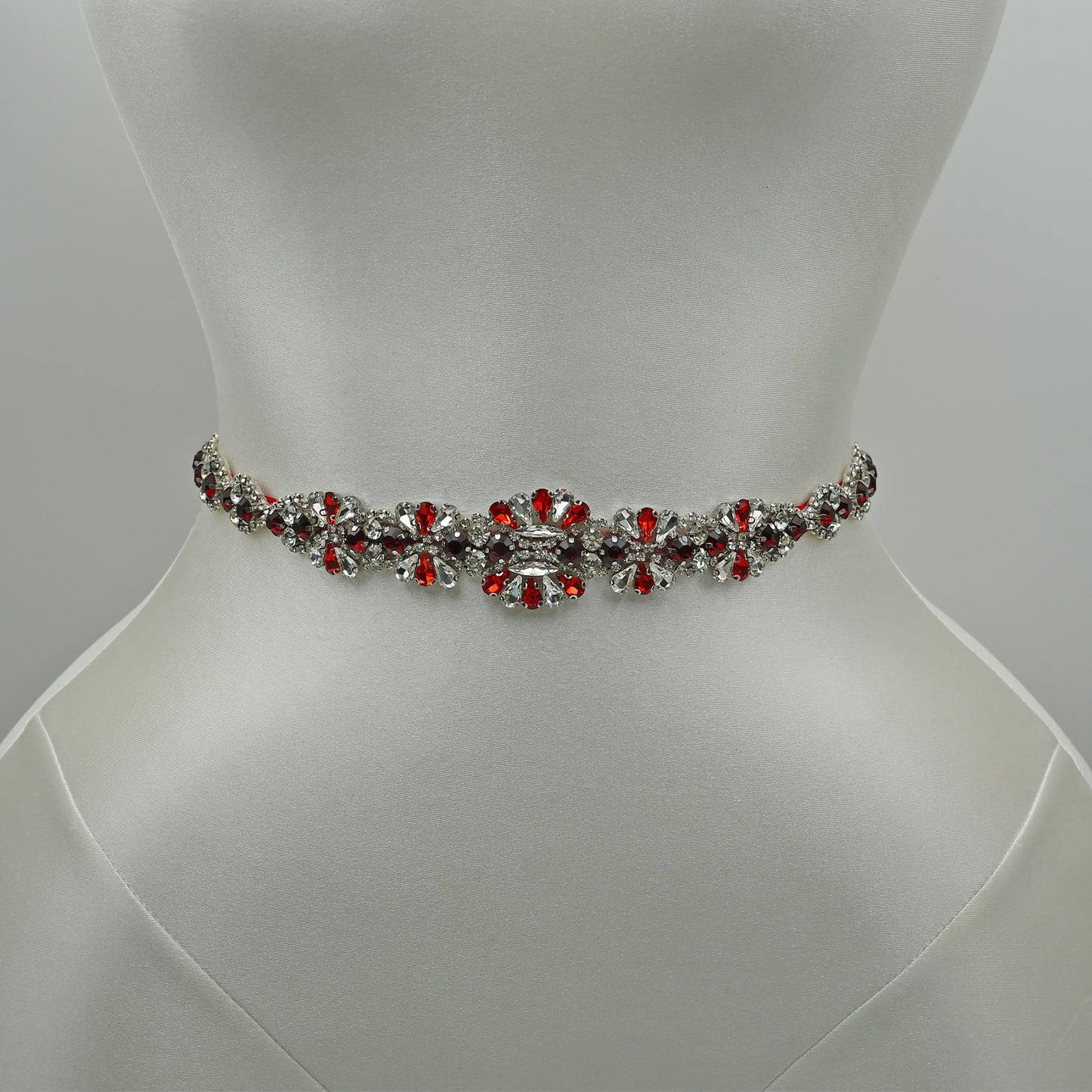 Bridella BS165R Red Rhinestone Belt