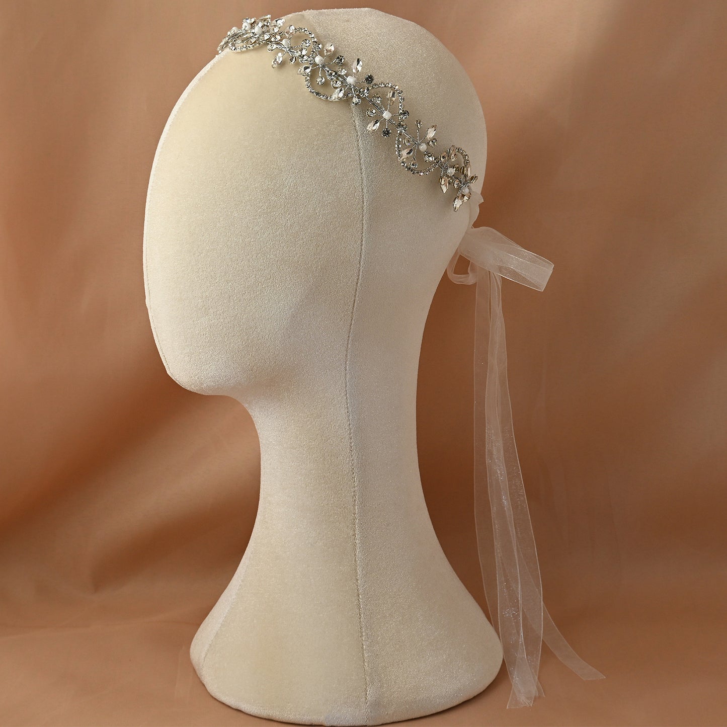 Bridella BHP266-S Silver Rhinestone Headband