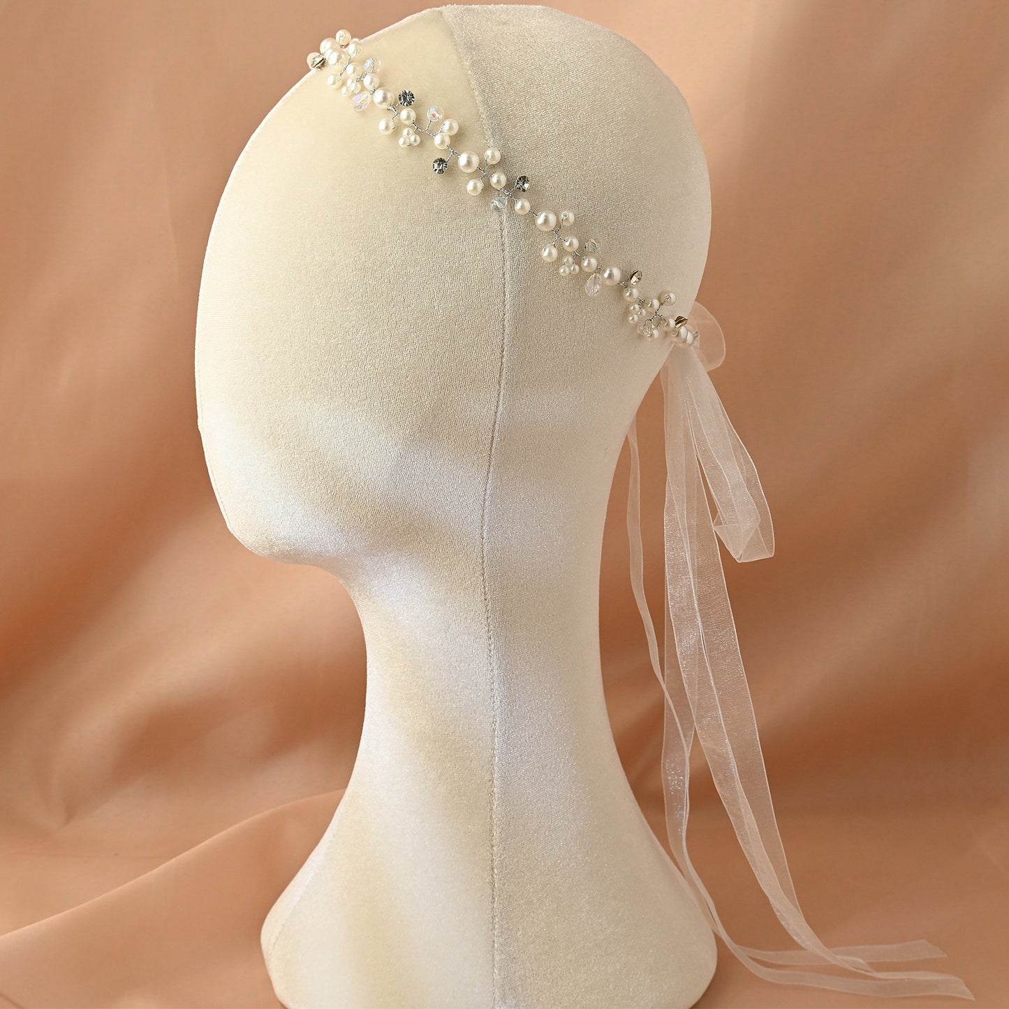 Bridella BHP03-S Silver Pearl Tiara