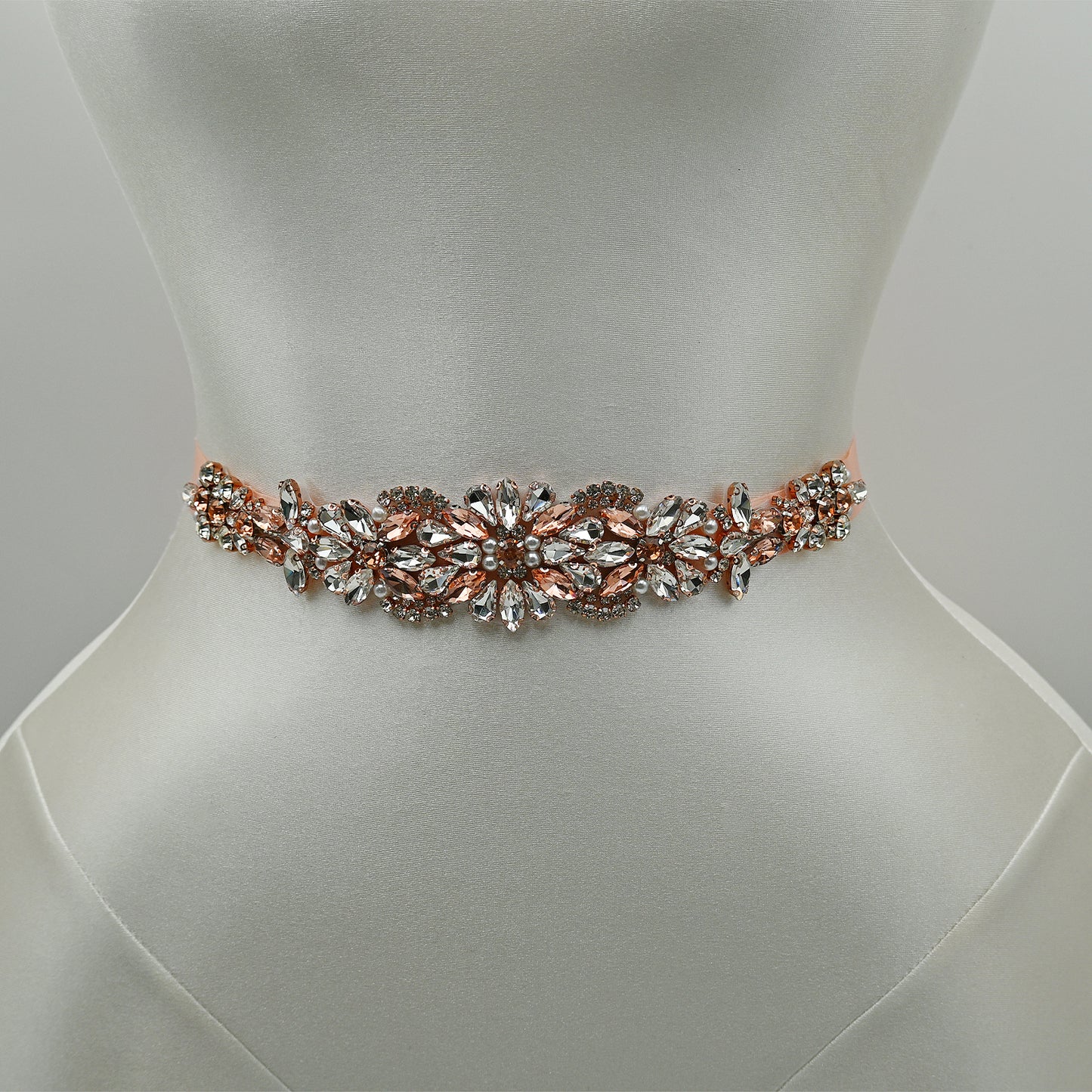 Bridella BS423 Rose Gold Rhinestone Belt