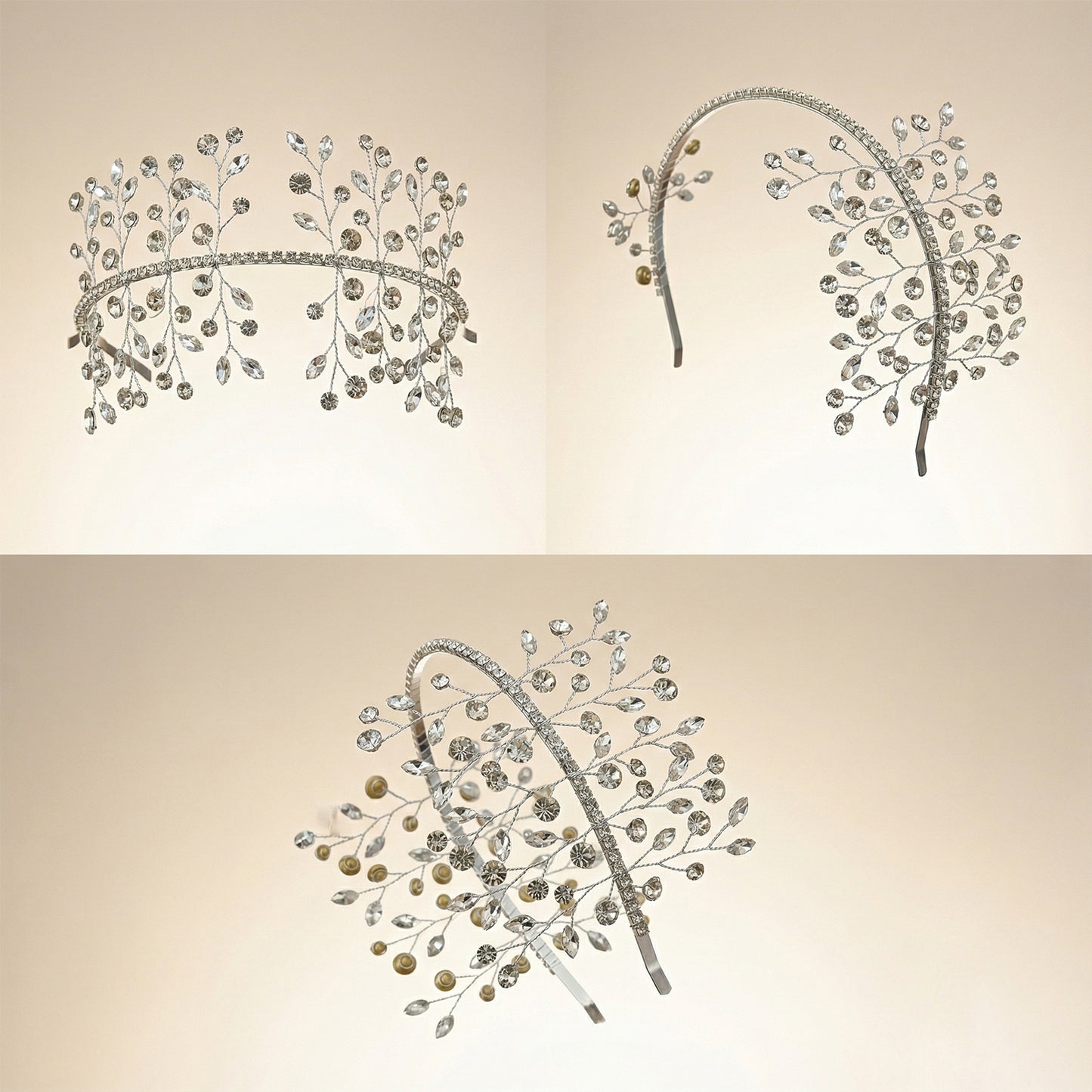 Bridella BHP534-S Silver Rhinestone Tiara