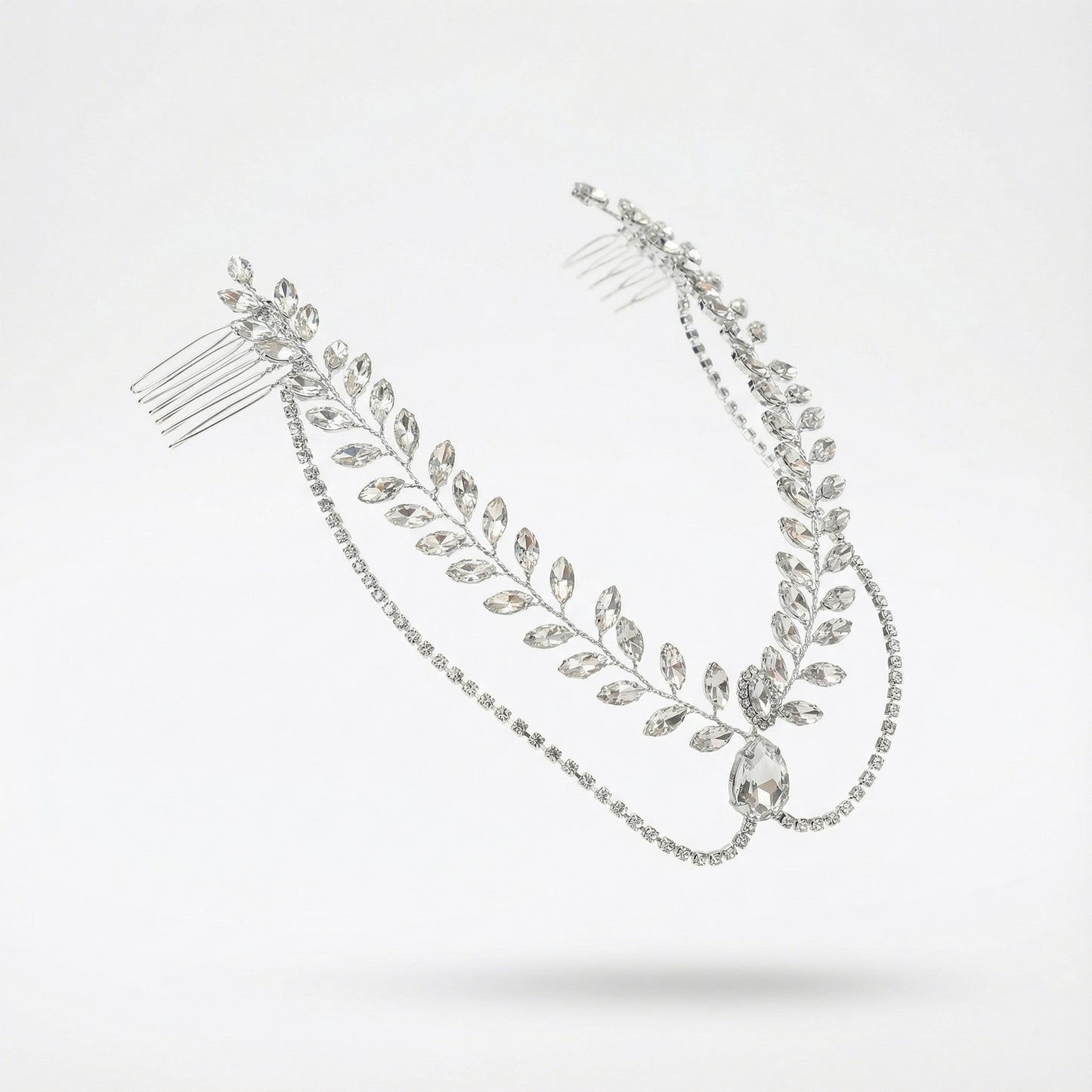 Bridella BHP524-S Silver Rhinestone Tiara