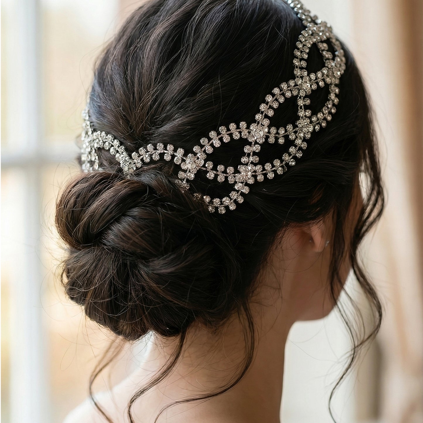 Bridella BHP243-S Silver Rhinestone Tiara