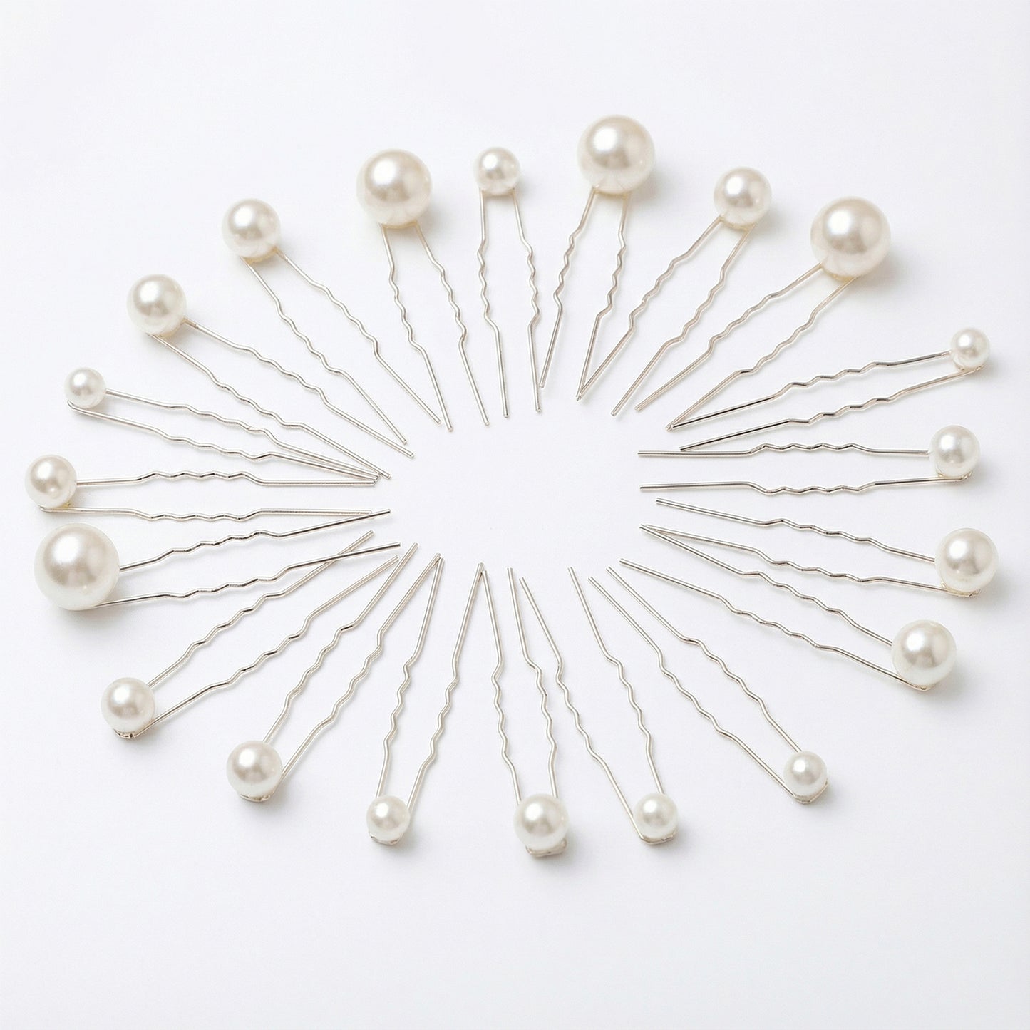 Bridella BHP536-20 pcs Silver Pearl Headwear